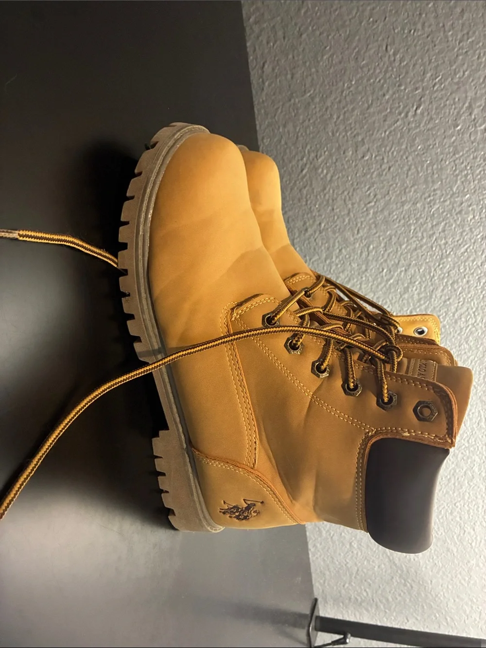 Polo by Ralph Lauren Wheat Work Boots with Brown Collar